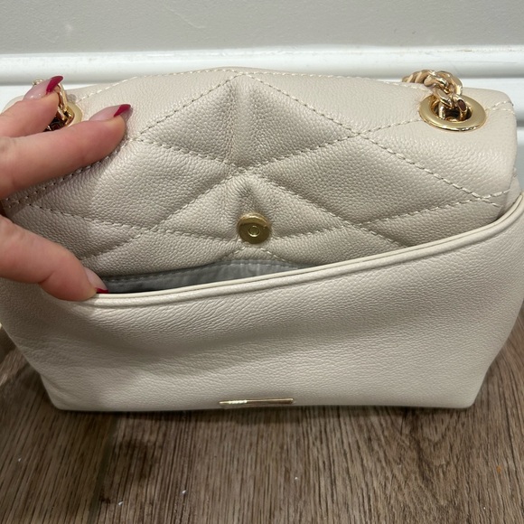 NWT- Rebecca Minkoff Edie Quilted Leather Crossbody w/Gold Chain Hardware Pearl - Picture 7 of 10